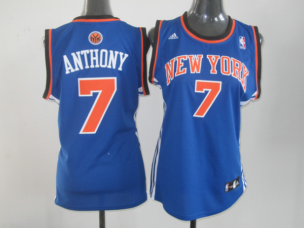 2017 Women NBA New York Knicks #7 Anthony blue jerseys->->Women Jersey